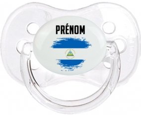 Drapeau effet pinceau Nicaragua avec prénom Sucette Cerise Transparent classique