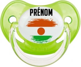 Drapeau effet pinceau Niger avec prénom Sucette Physiologique Vert classique