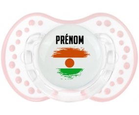 Drapeau effet pinceau Niger avec prénom Sucette LOVI Dynamic Retro-blanc-rose-tendre classique