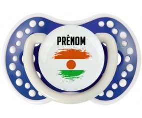 Drapeau effet pinceau Niger avec prénom Sucette LOVI Dynamic Bleu-marine phosphorescente