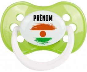 Drapeau effet pinceau Niger avec prénom Sucette Anatomique Vert classique
