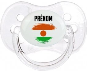 Drapeau effet pinceau Niger avec prénom Tétine Cerise Transparent classique