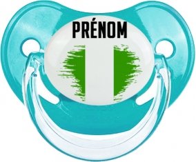 Drapeau effet pinceau Nigeria avec prénom Tétine Physiologique Bleue classique