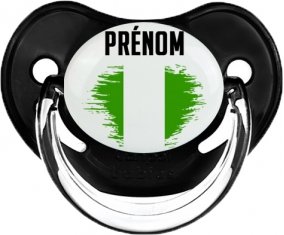 Drapeau effet pinceau Nigeria avec prénom Tétine Physiologique Noir classique