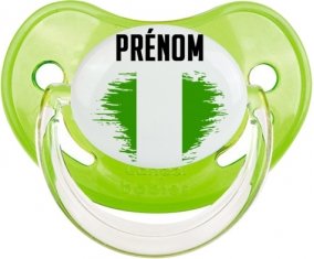 Drapeau effet pinceau Nigeria avec prénom Tétine Physiologique Vert classique