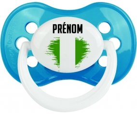 Drapeau effet pinceau Nigeria avec prénom Sucete Anatomique Cyan classique