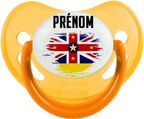 Drapeau effet pinceau Niue avec prénom Sucete Physiologique Jaune phosphorescente