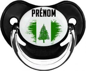 Drapeau effet pinceau l'ile de Norfolk avec prénom Sucette Physiologique Noir classique
