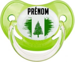 Drapeau effet pinceau l'ile de Norfolk avec prénom Sucette Physiologique Vert classique