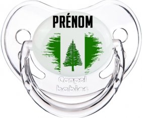 Drapeau effet pinceau l'ile de Norfolk avec prénom Sucette Physiologique Transparent classique