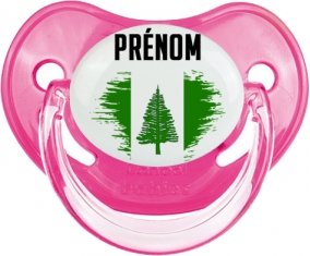 Drapeau effet pinceau l'ile de Norfolk avec prénom Sucette Physiologique Rose classique