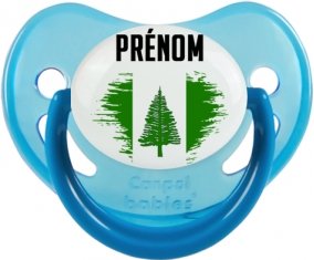 Drapeau effet pinceau l'ile de Norfolk avec prénom Sucette Physiologique Bleue phosphorescente