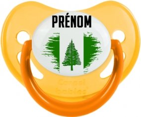 Drapeau effet pinceau l'ile de Norfolk avec prénom Sucette Physiologique Jaune phosphorescente