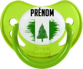 Drapeau effet pinceau l'ile de Norfolk avec prénom Sucette Physiologique Vert phosphorescente