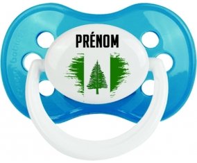 Drapeau effet pinceau l'ile de Norfolk avec prénom Tétine Anatomique Cyan classique