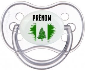 Drapeau effet pinceau l'ile de Norfolk avec prénom Tétine Anatomique Transparente classique