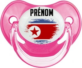 Drapeau effet pinceau Irlande du Nord avec prénom Sucette Physiologique Rose classique