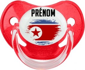 Drapeau effet pinceau Irlande du Nord avec prénom Sucette Physiologique Rouge à paillette