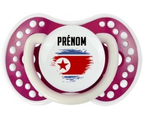 Drapeau effet pinceau Irlande du Nord avec prénom Sucette LOVI Dynamic Fuchsia phosphorescente