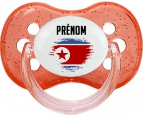 Drapeau effet pinceau Irlande du Nord avec prénom Tétine Cerise Rouge à paillette
