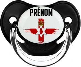 Drapeau effet pinceau Îles Mariannes du Nord avec prénom Tétine Physiologique Noir classique