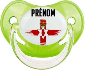 Drapeau effet pinceau Îles Mariannes du Nord avec prénom Tétine Physiologique Vert classique