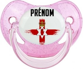 Drapeau effet pinceau Îles Mariannes du Nord avec prénom Tétine Physiologique Rose à paillette