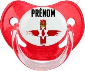 Drapeau effet pinceau Îles Mariannes du Nord avec prénom Tétine Physiologique Rouge à paillette