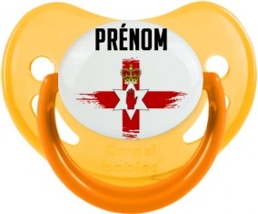 Drapeau effet pinceau Îles Mariannes du Nord avec prénom Tétine Physiologique Jaune phosphorescente