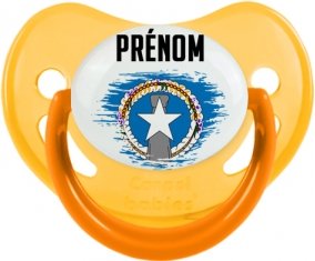 Drapeau effet pinceau Corée du Nord avec prénom Sucete Physiologique Jaune phosphorescente
