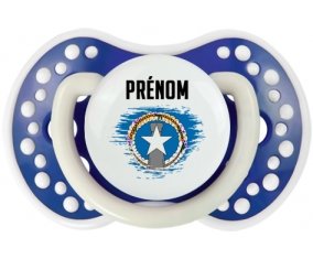 Drapeau effet pinceau Corée du Nord avec prénom Tétine LOVI Dynamic Bleu-marine phosphorescente