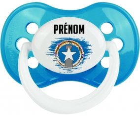 Drapeau effet pinceau Corée du Nord avec prénom Sucette Anatomique Cyan classique