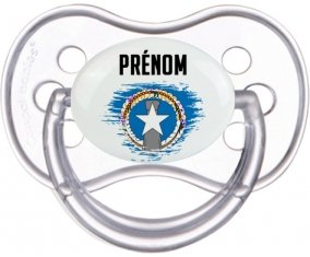Drapeau effet pinceau Corée du Nord avec prénom Sucette Anatomique Transparente classique