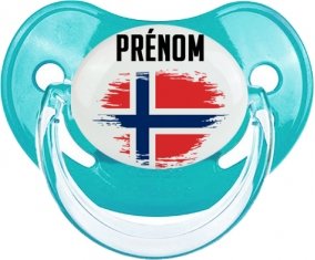 Drapeau effet pinceau Norvège avec prénom : Sucette Physiologique personnalisée
