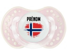 Drapeau effet pinceau Norvège avec prénom Sucette LOVI Dynamic Retro-rose-tendre classique