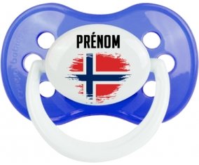 Drapeau effet pinceau Norvège avec prénom : Tétine Anatomique personnalisée