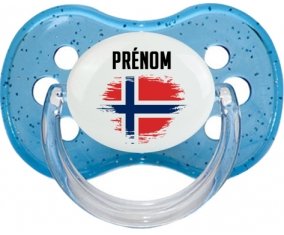 Drapeau effet pinceau Norvège avec prénom : Sucette Cerise personnalisée