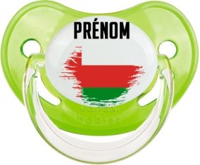 Drapeau effet pinceau Oman avec prénom Sucette Physiologique Vert classique