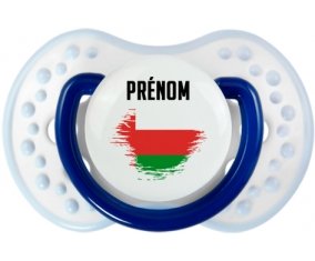 Drapeau effet pinceau Oman avec prénom Sucette LOVI Dynamic Marine-blanc-bleu classique