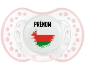 Drapeau effet pinceau Oman avec prénom Sucette LOVI Dynamic Retro-blanc-rose-tendre classique