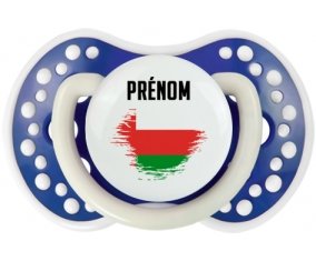 Drapeau effet pinceau Oman avec prénom Sucette LOVI Dynamic Bleu-marine phosphorescente