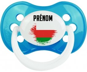 Drapeau effet pinceau Oman avec prénom Sucette Anatomique Cyan classique