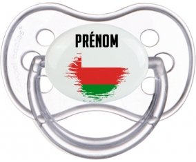 Drapeau effet pinceau Oman avec prénom Sucette Anatomique Transparente classique
