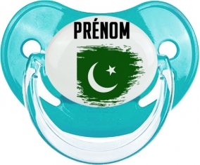 Drapeau effet pinceau Pakistan avec prénom Tétine Physiologique Bleue classique