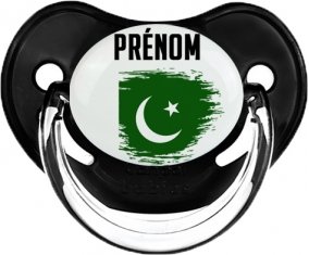 Drapeau effet pinceau Pakistan avec prénom Tétine Physiologique Noir classique