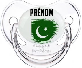 Drapeau effet pinceau Pakistan avec prénom Tétine Physiologique Transparent classique