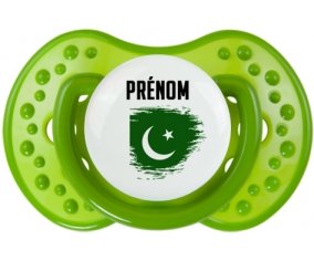 Drapeau effet pinceau Pakistan avec prénom : Sucette LOVI Dynamic personnalisée