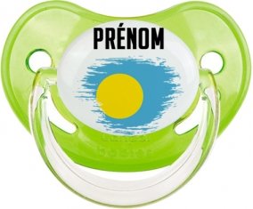 Drapeau effet pinceau Palau avec prénom Sucete Physiologique Vert classique