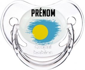 Drapeau effet pinceau Palau avec prénom Sucete Physiologique Transparent classique