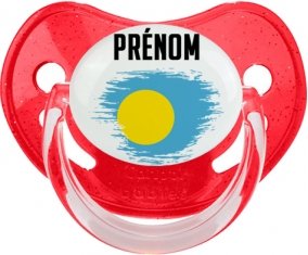 Drapeau effet pinceau Palau avec prénom Sucete Physiologique Rouge à paillette